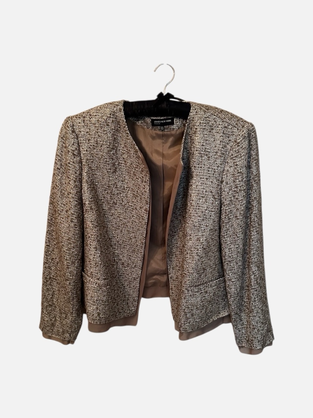 JNY, tweed looking jacket, with sheer coordinating underlining, size 20.